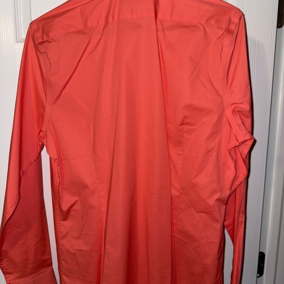 MENS EXPRESS 1MX FITTED DRESS SHIRT SALMON/ORANGE - Picture 2 of 3
